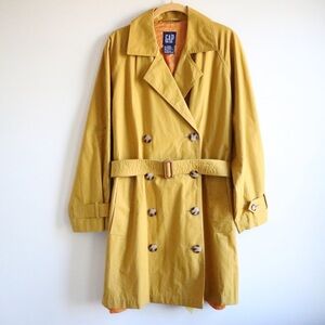 GAP Yellow Mid-length Trench Coat